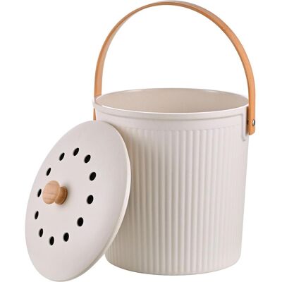 Relaxdays Küchen-Komposteimer, Abfalleimer, Weiss Relaxdays Küchen-Komposteimer, Abfalleimer, Weiss