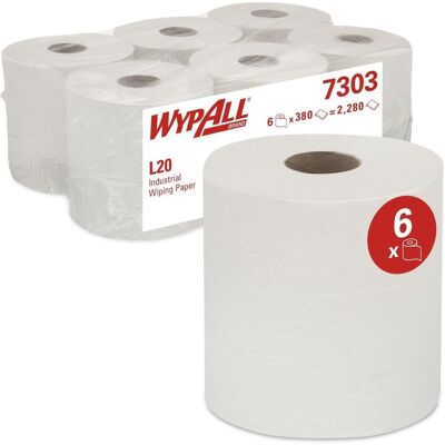Wypall Wischtücher L20 Airflex 2-lagig Weiss 6 Rollen, Haushaltspapier, Weiss Wypall Wischtücher L20 Airflex 2-lagig Weiss 6 Rollen, Haushaltspapier, Weiss