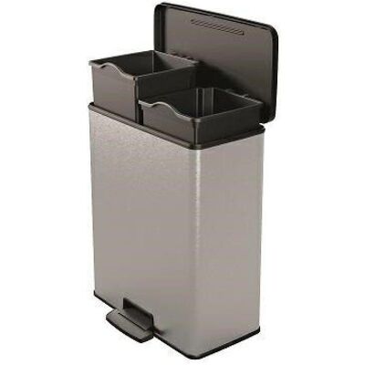 Curver 251002 IML Eimer Metallic, 2 x 26 Liter, único, Abfalleimer, Grau, Silber Curver 251002 IML Eimer Metallic, 2 x 26 Liter, único, Abfalleimer, Grau, Silber