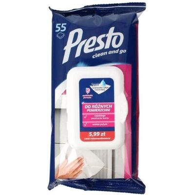 Presto Tücher an verschiedenen Oberflächen, 55 Stücke (getroffen), Reinigungsutensil Presto Tücher an verschiedenen Oberflächen, 55 Stücke (getroffen), Reinigungsutensil
