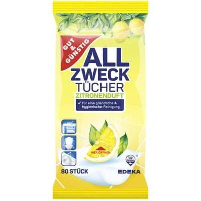 Gut & Günstig Reinigungstuch Allzweck Citrus 80ST, Reinigungsutensil, Weiss Gut & Günstig Reinigungstuch Allzweck Citrus 80ST, Reinigungsutensil, Weiss