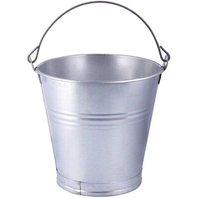 15-Liter-Eimer aus verzinktem Stahl, Abfalleimer, Silber 15-Liter-Eimer aus verzinktem Stahl, Abfalleimer, Silber