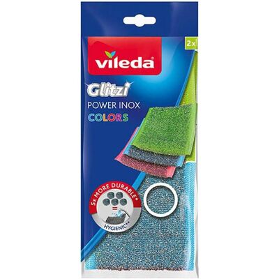 Vileda Glitzi Farben Edelstahl Scheuerschwamm 2 Stück, Reinigungsutensil, Mehrfarbig Vileda Glitzi Farben Edelstahl Scheuerschwamm 2 Stück, Reinigungsutensil, Mehrfarbig