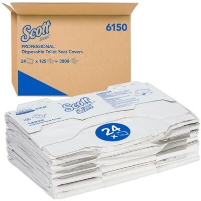 Kimberly-Clark, Toilettenpapier, Scott Toilettensitzauflagen - Weiss - 24 Bags x 125 Packs Kimberly-Clark, Toilettenpapier, Scott Toilettensitzauflagen - Weiss - 24 Bags x 125 Packs