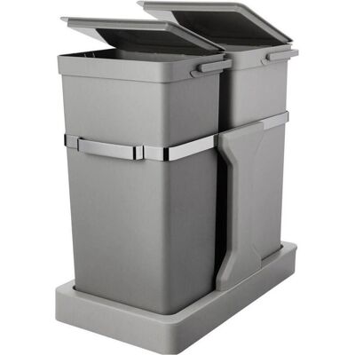 EKO Abfalleimer 15+20L Grau Deko Duo Einbau, Abfalleimer, Grau EKO Abfalleimer 15+20L Grau Deko Duo Einbau, Abfalleimer, Grau