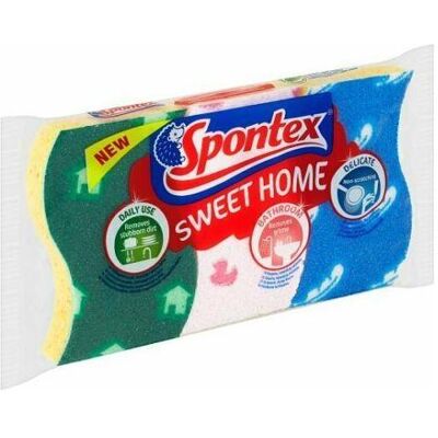 Spontex Spülschwamm Sweet Home x3, Reinigungsutensil, Mehrfarbig Spontex Spülschwamm Sweet Home x3, Reinigungsutensil, Mehrfarbig