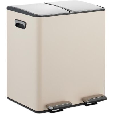 Relaxdays Mülleimer Küche 2x 15 Liter, Abfalleimer, Beige Relaxdays Mülleimer Küche 2x 15 Liter, Abfalleimer, Beige