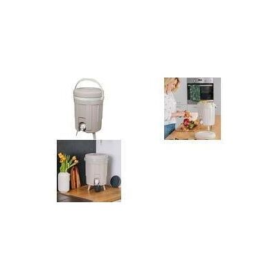 EDA Komposteimer BOKASHI, 8 Liter, kalkfarben / mandel für schnelle Kompostierung dank sauerstofffreier, Abfalleimer, Weiss, Braun EDA Komposteimer BOKASHI, 8 Liter, kalkfarben / mandel für schnelle Kompostierung dank sauerstofffreier, Abfalleimer, Weiss, Braun
