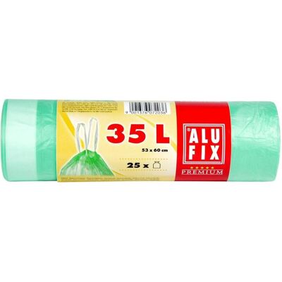 AluFix Müllsäcke 35Liter 25Säcke mit Zugband, Grün, Abfallsack, Grün AluFix Müllsäcke 35Liter 25Säcke mit Zugband, Grün, Abfallsack, Grün