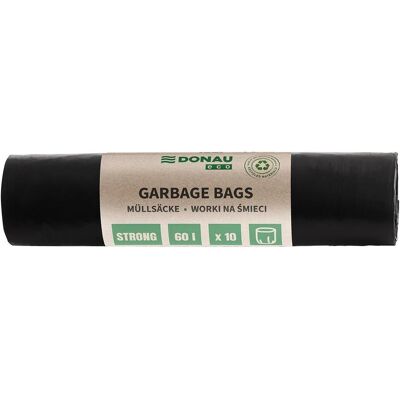 Donau Mllbeutel ECO, stark (LDPE), 60l, 10 Stck, schwarz, Abfallsack, Schwarz Donau Mllbeutel ECO, stark (LDPE), 60l, 10 Stck, schwarz, Abfallsack, Schwarz