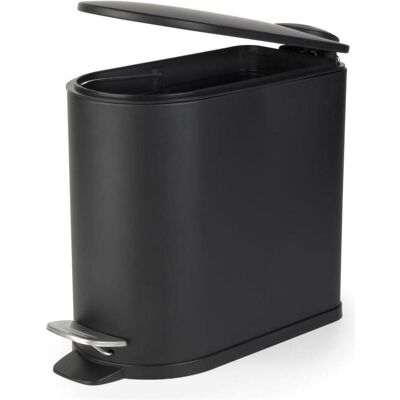 Beldray LA036690BLKPEU7 Slimline D-Shaped Pedal Bin 5-Litre, White, Abfalleimer, Schwarz Beldray LA036690BLKPEU7 Slimline D-Shaped Pedal Bin 5-Litre, White, Abfalleimer, Schwarz
