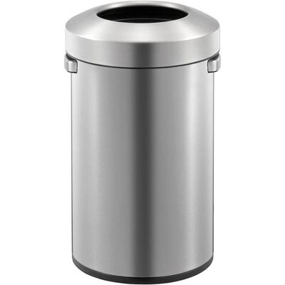 EKO Mülleimer Urban Bin Edelstahl matt 50 Liter stilvoller offener Abfallsammler aus gebürstetem Ed, Abfalleimer, Silber, Grau EKO Mülleimer Urban Bin Edelstahl matt 50 Liter stilvoller offener Abfallsammler aus gebürstetem Ed, Abfalleimer, Silber, Grau