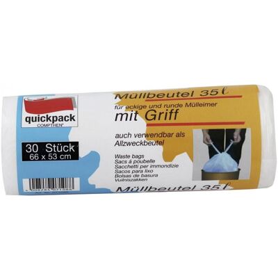 Quickpack Müllbeutel 35,0 l weiss, 30 St., Abfallsack, Weiss Quickpack Müllbeutel 35,0 l weiss, 30 St., Abfallsack, Weiss
