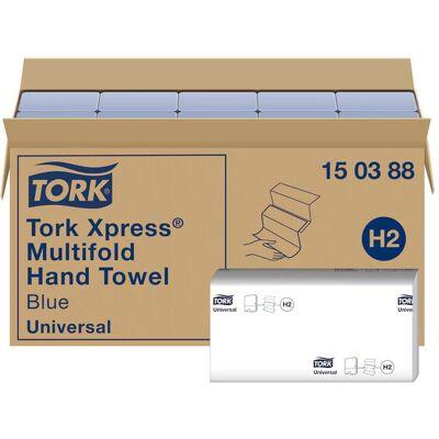 Tork sal Multifold Papierhandtücher, 2 lagig, Haushaltspapier, Blau Tork sal Multifold Papierhandtücher, 2 lagig, Haushaltspapier, Blau