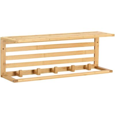 Zeller Present, Kleiderhaken + Wandgarderobe, Wandgarderobe Bambus 5 Haken 57x15x20 cm Zeller Present, Kleiderhaken + Wandgarderobe, Wandgarderobe Bambus 5 Haken 57x15x20 cm