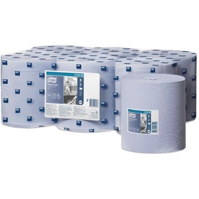 Tork Mehrzweck-Putzrolle, 1-lagig, blau, 320 m, Haushaltspapier, Blau Tork Mehrzweck-Putzrolle, 1-lagig, blau, 320 m, Haushaltspapier, Blau