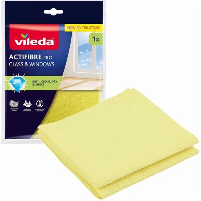 Vileda Ściereczka ACTIFIBRE PRO do szkła i okien 1szt., Reinigungsutensil, Gelb Vileda Ściereczka ACTIFIBRE PRO do szkła i okien 1szt., Reinigungsutensil, Gelb