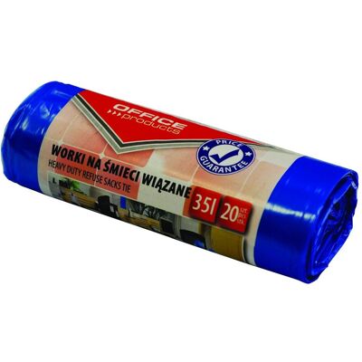 Office Products Müllbeutel, zugebunden,, premium (ldhd), 35 l, 20 stück, blau, Abfallsack, Blau Office Products Müllbeutel, zugebunden,, premium (ldhd), 35 l, 20 stück, blau, Abfallsack, Blau