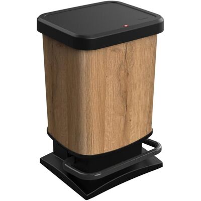 Rotho Paso pedaalemmer - prullenbak 20L - BPA vrij - hout look (1754007026WS), Abfalleimer, Braun Rotho Paso pedaalemmer - prullenbak 20L - BPA vrij - hout look (1754007026WS), Abfalleimer, Braun