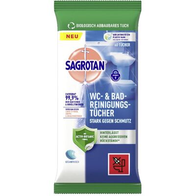 Sagrotan WC und Bad Reinigungstücher, Reinigungsutensil, Weiss Sagrotan WC und Bad Reinigungstücher, Reinigungsutensil, Weiss