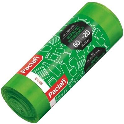 Paclan Wertstoffsammelsack für Glas 60l 20 Stk grün, Abfallsack, Grün Paclan Wertstoffsammelsack für Glas 60l 20 Stk grün, Abfallsack, Grün