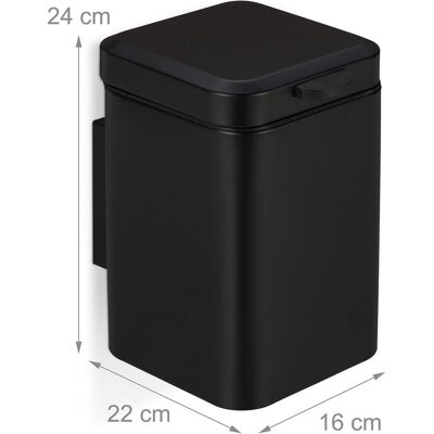 Relaxdays Wanddkosmetikeimer, Abfalleimer, Schwarz Relaxdays Wanddkosmetikeimer, Abfalleimer, Schwarz