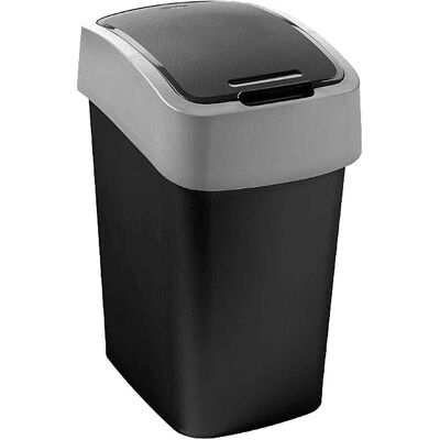 Curver Abfallbehälter 'Flip Bin', Abfalleimer, Schwarz, Grau Curver Abfallbehälter 'Flip Bin', Abfalleimer, Schwarz, Grau