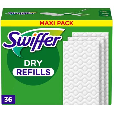 Swiffer Reinigungspad Bodenwischer Dry Nachfülltücher 36, Reinigungsutensil, Weiss Swiffer Reinigungspad Bodenwischer Dry Nachfülltücher 36, Reinigungsutensil, Weiss