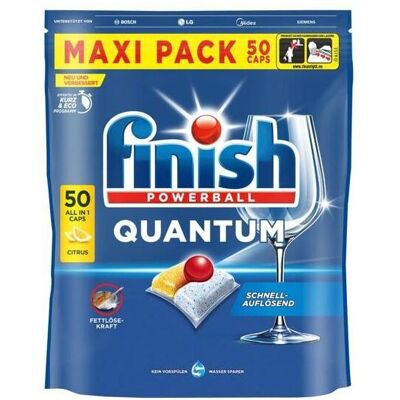 Finish Calgonit POWERBALL QUANTUM ALL IN 1 CITRUS Spülmaschinentabs 50 St., Geschirrspülmittel Finish Calgonit POWERBALL QUANTUM ALL IN 1 CITRUS Spülmaschinentabs 50 St., Geschirrspülmittel