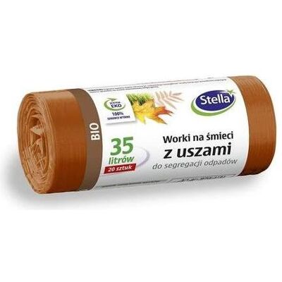 Stella Worki z uszami do segregacji odpadów BIO 35L brązowe 1op.-20szt., Abfallsack, Braun Stella Worki z uszami do segregacji odpadów BIO 35L brązowe 1op.-20szt., Abfallsack, Braun