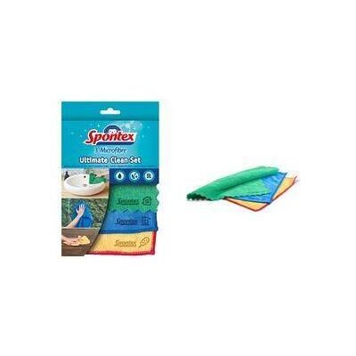 Spontex Microfibre Ultimate Clean 3er Tücherset, Reinigungsutensil, Mehrfarbig Spontex Microfibre Ultimate Clean 3er Tücherset, Reinigungsutensil, Mehrfarbig