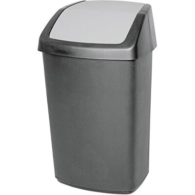 Curver Abfallbehälter 'Swing Bin', Abfalleimer, Grau, Schwarz Curver Abfallbehälter 'Swing Bin', Abfalleimer, Grau, Schwarz