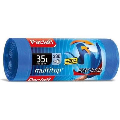 Paclan Bin Bags Multitop 35l 36pcs Hdpe, Abfallsack, Blau Paclan Bin Bags Multitop 35l 36pcs Hdpe, Abfallsack, Blau