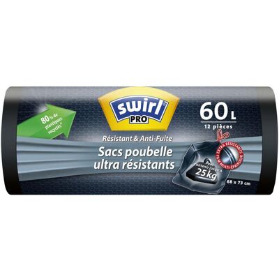 Swirl 60l Schwerlast, Abfallsack, Schwarz Swirl 60l Schwerlast, Abfallsack, Schwarz