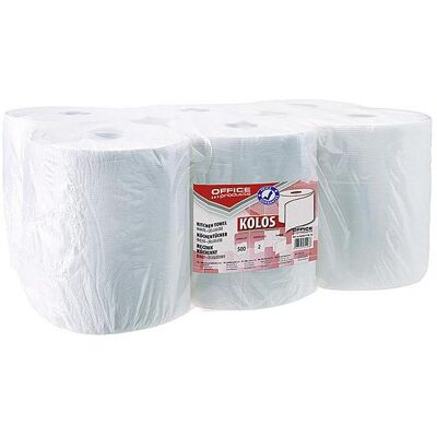 Office Products Zellstoff-küchentücher kolos, 2-lagig, 500 blatt, 6 rollen, Haushaltspapier, Weiss Office Products Zellstoff-küchentücher kolos, 2-lagig, 500 blatt, 6 rollen, Haushaltspapier, Weiss