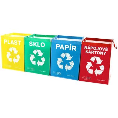 Sixtol Müllbeutel SORT EASY 4 CARTON, 30x30x40cm, 4x36l, 4 Stück, Abfallsack, Mehrfarbig Sixtol Müllbeutel SORT EASY 4 CARTON, 30x30x40cm, 4x36l, 4 Stück, Abfallsack, Mehrfarbig