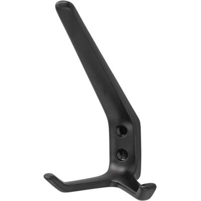 Hermeta, Kleiderhaken + Wandgarderobe, Huthaken 0032 2 Haken Ausladung 89 mm Aluminium kunststoffbeschichtet schwarz Höhe 127 mm Hermeta, Kleiderhaken + Wandgarderobe, Huthaken 0032 2 Haken Ausladung 89 mm Aluminium kunststoffbeschichtet schwarz Höhe 127 mm