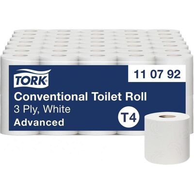 Tork, Toilettenpapier, Soft Small Roll Toilet Paper White T4 Advanced 3-Ply 10 Rolls (10 Stk.) Tork, Toilettenpapier, Soft Small Roll Toilet Paper White T4 Advanced 3-Ply 10 Rolls (10 Stk.)