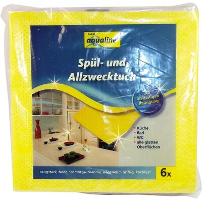 Aqualine Putztuch 38 x 38 cm (B x L) 82 % Viskose 18 % Polypropylen 2 x blau 2 x gelb 2 x rosa 6 St./Pack., Reinigungsutensil, Blau, Gelb, Rosa Aqualine Putztuch 38 x 38 cm (B x L) 82 % Viskose 18 % Polypropylen 2 x blau 2 x gelb 2 x rosa 6 St./Pack., Reinigungsutensil, Blau, Gelb, Rosa