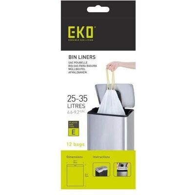 Markenlos Müllbeutel Eko Typ E 25-35L PE Weiss, Abfallsack, Weiss Markenlos Müllbeutel Eko Typ E 25-35L PE Weiss, Abfallsack, Weiss