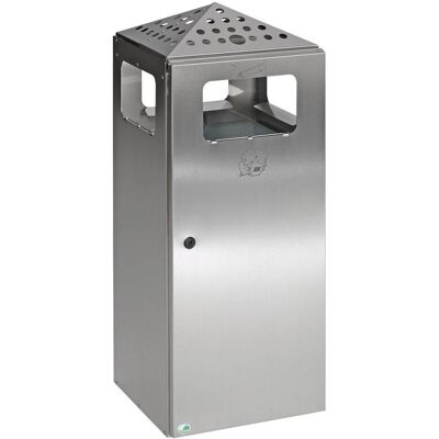 VAR Kombi-Ascher Design H92 für Ausseneinsatz, Abfalleimer, Silber VAR Kombi-Ascher Design H92 für Ausseneinsatz, Abfalleimer, Silber