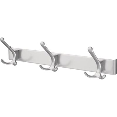 Hermeta, Garderobe + Kleiderstange, Huthakenleiste 0822-0823 3 Haken Ausladung 96 mm Leichtmetall silberfarbig eloxiert Höhe 102 mm Hermeta, Garderobe + Kleiderstange, Huthakenleiste 0822-0823 3 Haken Ausladung 96 mm Leichtmetall silberfarbig eloxiert Höhe 102 mm