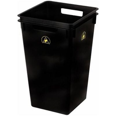RS PRO Waste Bins conductive PP 40 litre, Abfalleimer, Schwarz RS PRO Waste Bins conductive PP 40 litre, Abfalleimer, Schwarz