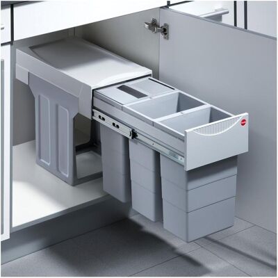 Hailo Einbauabfallsammler, Terzett, 3666841,KB 300, 30l, KF, hellgrau, Abfalleimer, Silber, Grau Hailo Einbauabfallsammler, Terzett, 3666841,KB 300, 30l, KF, hellgrau, Abfalleimer, Silber, Grau