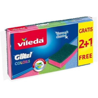 Vileda Glitzi colors scouring pad 2+1, Reinigungsutensil, Mehrfarbig Vileda Glitzi colors scouring pad 2+1, Reinigungsutensil, Mehrfarbig