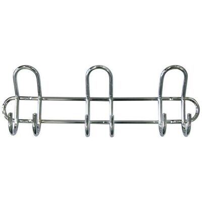 Axentia, Kleiderhaken + Wandgarderobe, Garderobenleiste, verchr., 39cm, 9 Haken Axentia, Kleiderhaken + Wandgarderobe, Garderobenleiste, verchr., 39cm, 9 Haken