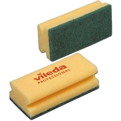 Vileda Scouring sponge, 15x7x5cm, green, PA/PE/PP, coarse scouring effect - (10 pcs.), Reinigungsutensil, Grün Vileda Scouring sponge, 15x7x5cm, green, PA/PE/PP, coarse scouring effect - (10 pcs.), Reinigungsutensil, Grün