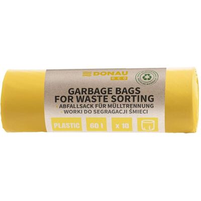 Donau Mllscke ECO, zur Kunststofftrennung, 60l, 10 Stck, gelb, Abfallsack, Gelb Donau Mllscke ECO, zur Kunststofftrennung, 60l, 10 Stck, gelb, Abfallsack, Gelb