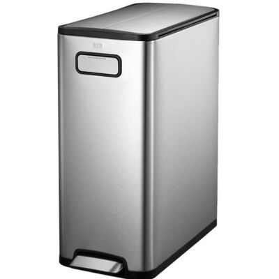 EKO Ecofly Step Bin 30 L Edelstahl matt Treteimer inklusive Inneneimer, mit Fusspedal an der Breitse, Abfalleimer, Silber, Grau EKO Ecofly Step Bin 30 L Edelstahl matt Treteimer inklusive Inneneimer, mit Fusspedal an der Breitse, Abfalleimer, Silber, Grau