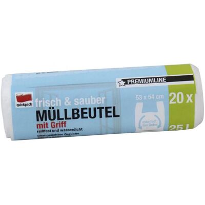 Quickpack Müllbeutel frisch & sauber 25,0 l transparent, 20 St., Abfallsack, Transparent, Weiss Quickpack Müllbeutel frisch & sauber 25,0 l transparent, 20 St., Abfallsack, Transparent, Weiss